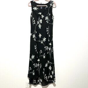 Jonathan Martin Womens Floral Maxi Dress Sz 10 Dark Cottagecore Romantic Dainty